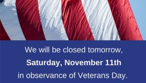Veterans Day closing announcement