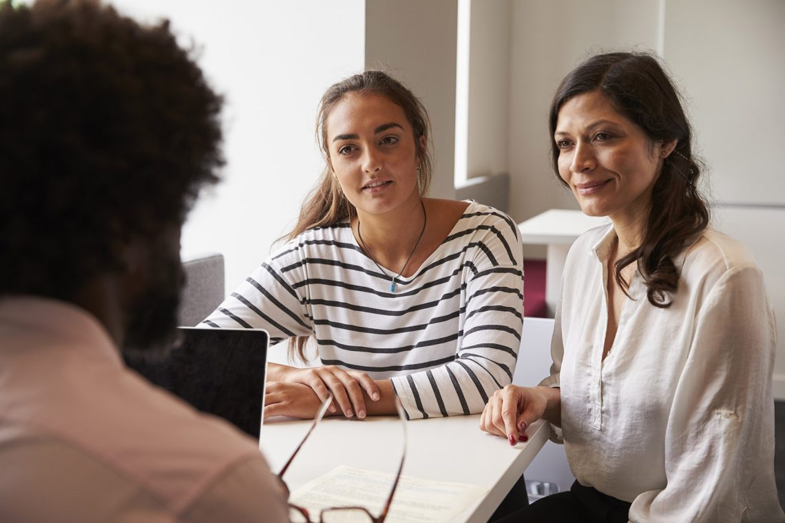 Mother Daughter Applying for Student Loan
