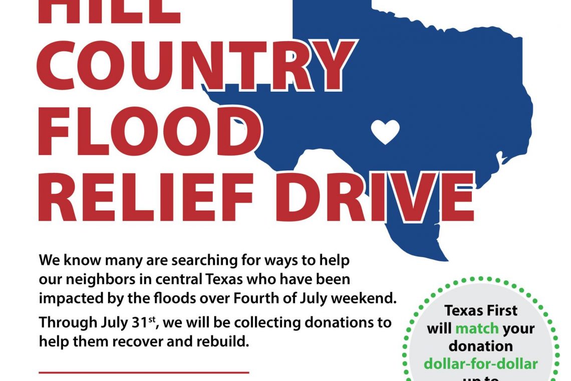 Texas First Flood Recovery Drive Flyer