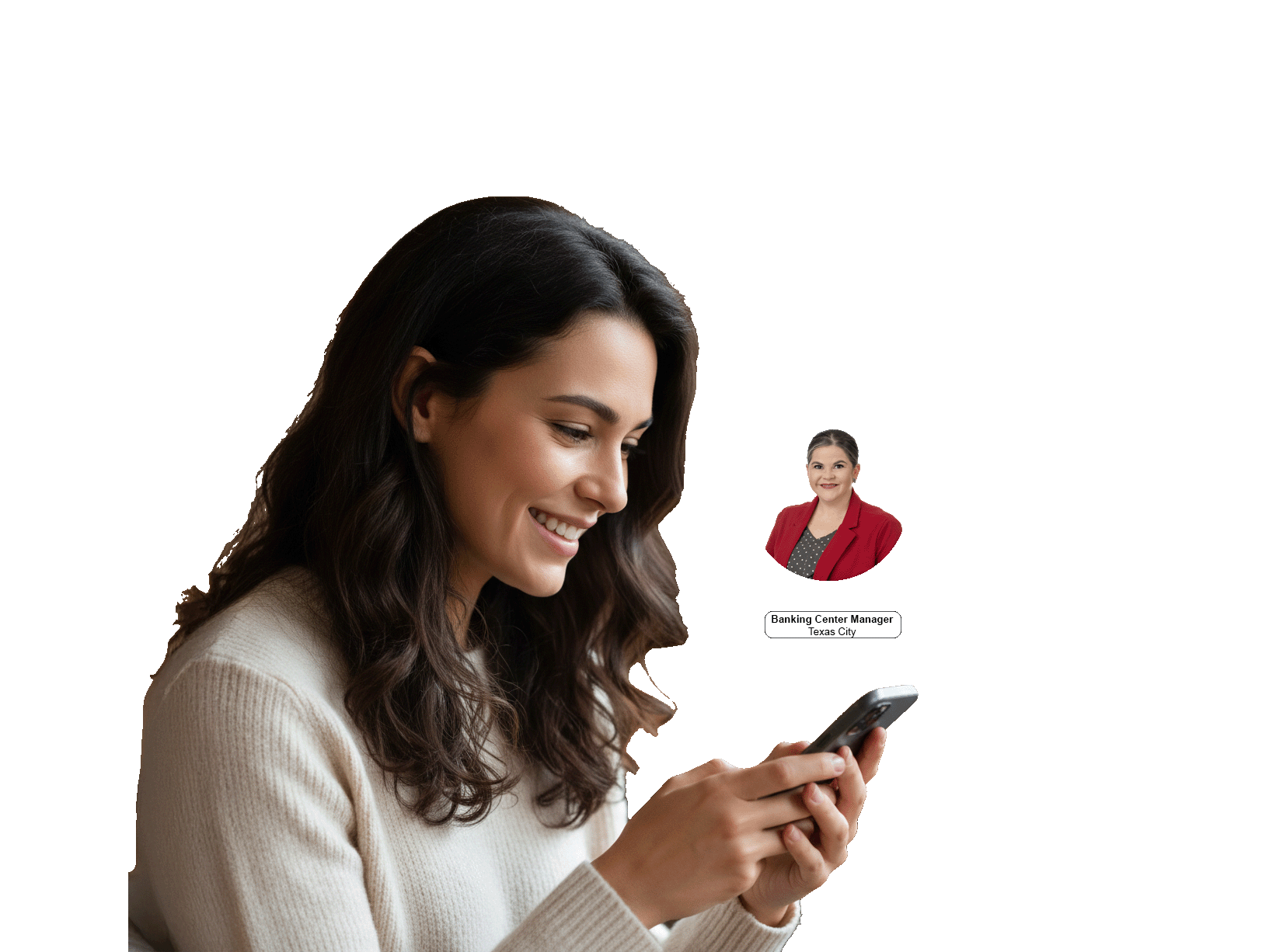 Woman Using Phone for Secure Chat